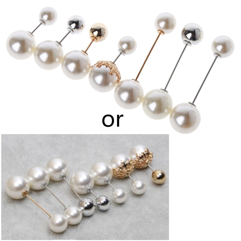 Personalized 7-Piece Imitation Pearl Scarf Pin Set for Hats and Accessories-image