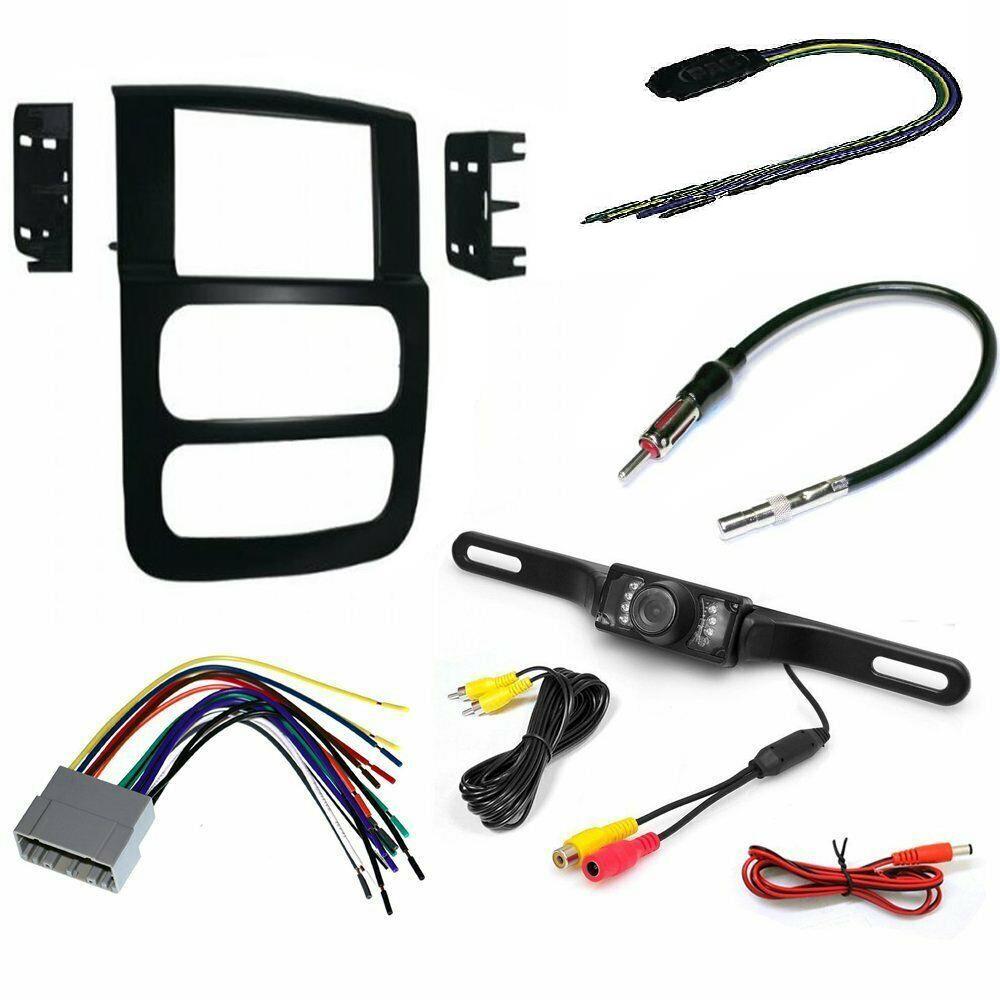 Double DIN dash Kit Fit 02-05 RAM PICKUP TRUCK 1500 2500 3500 with Backup Camera