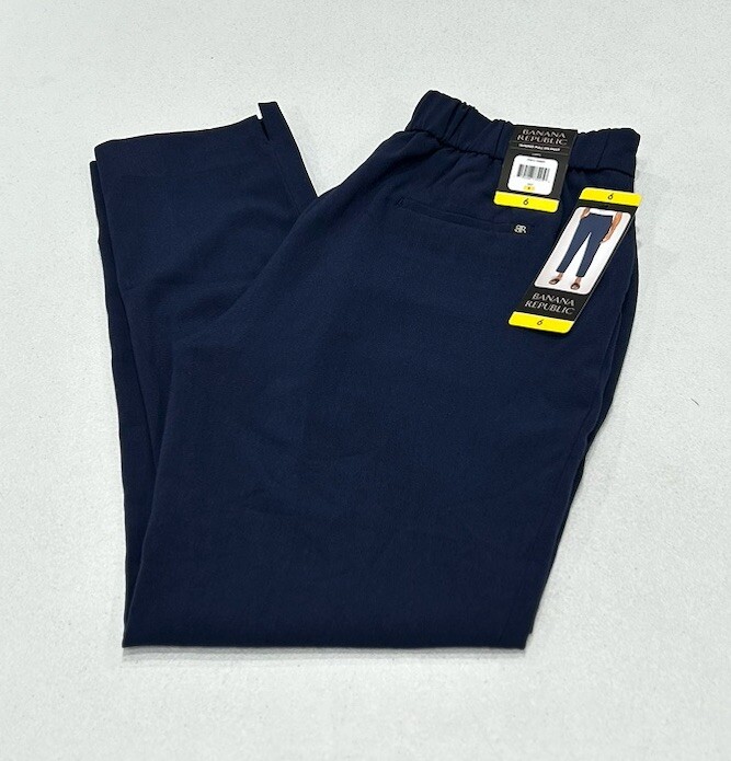 Banana Republic Women's Tapered Pull-On Pants, Navy, Size 6