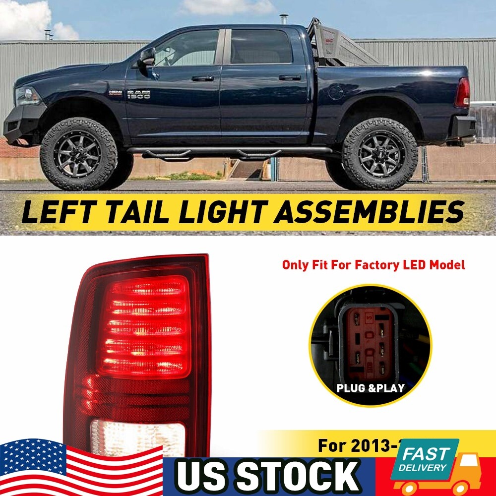 Left Side Tail Lights For 2013 2014-2018 RAM 1500 2500 3500 LED Rear Brake Lamp