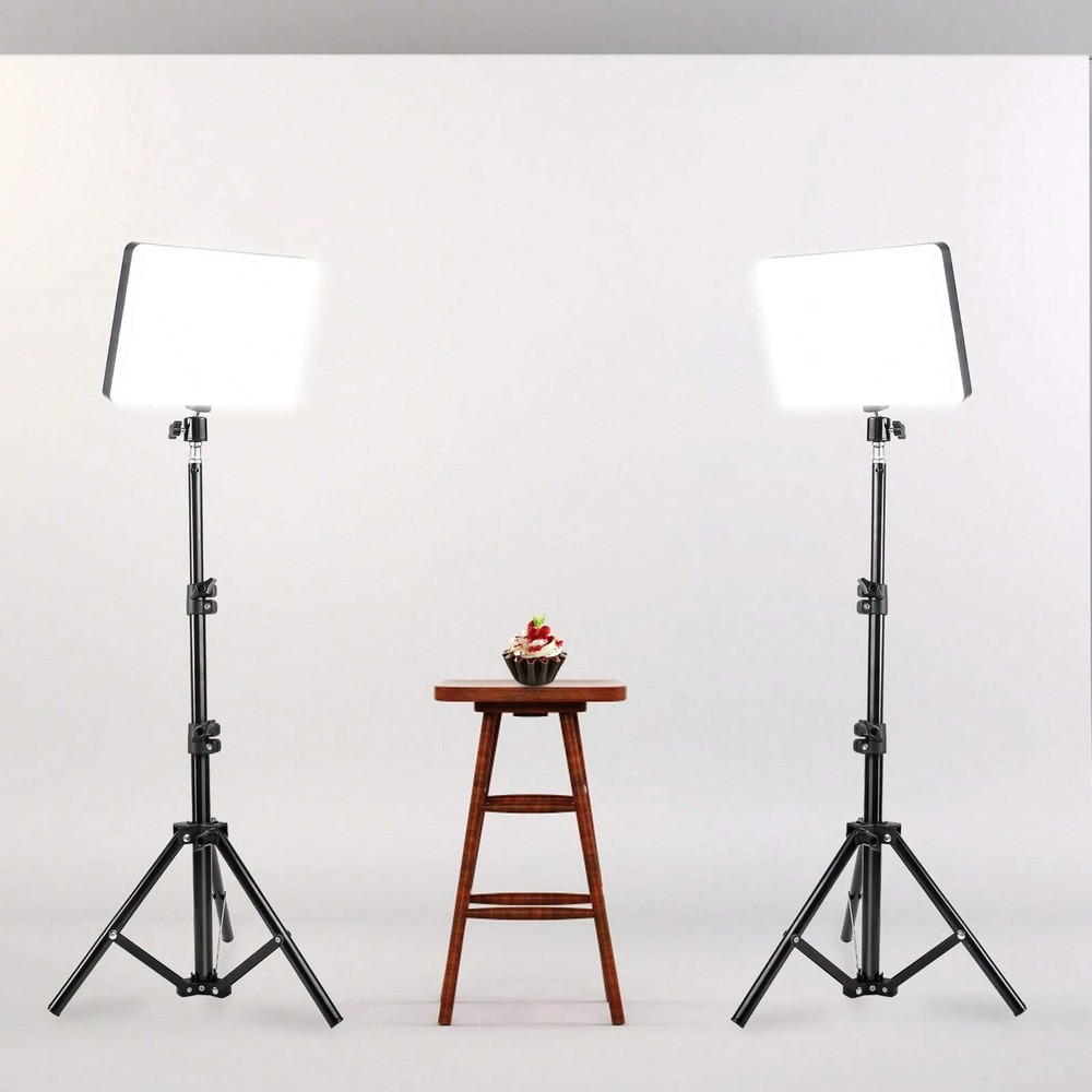 2 PCS USB Selfie Ring Light With Adjustable Tripod Stand - Dimmable, Push-Button