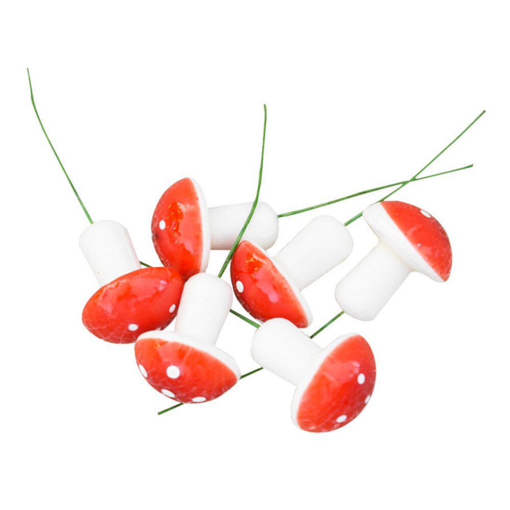 12 PCS High Heel Ornaments Christmas Mini Mushrooms Brown Decor