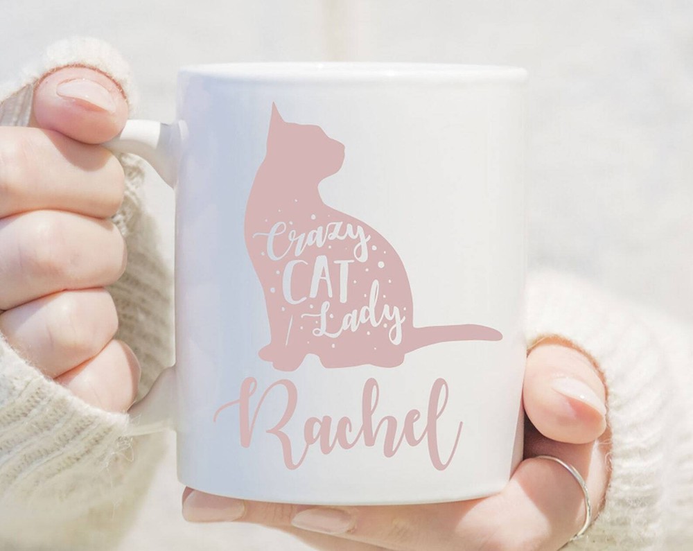Personalised Crazy Cat Lady Mug Crazy Cat Lady Gifts Cat Lover Mug Personalised