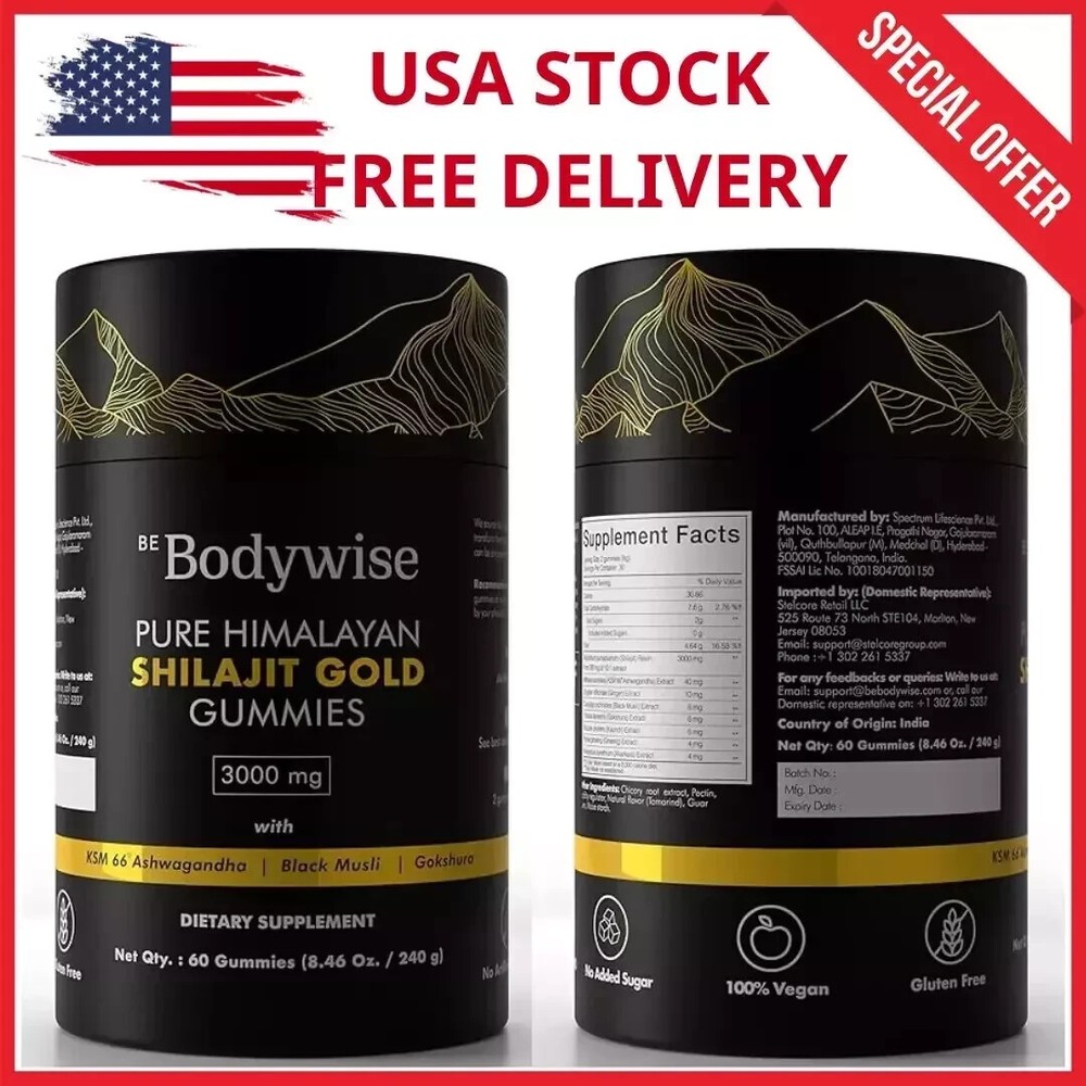 Be Bodywise Pure Himalayan Shilajit Gummies | With Ashwagandha, Gokshura & other
