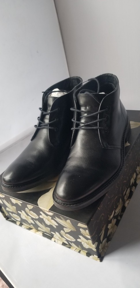 Alfani Men's Vincent Lace-up Leather Utility Boots Black 9.5 M MSRP