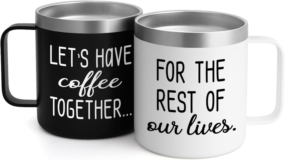 Lets Have Coffee Together for the Rest of Our Lives Insulated Coffee Mug Set, En