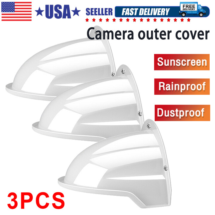 3PC CCTV Security Camera Cover Weatherproof Protective Housing Sun Shade Outdoor