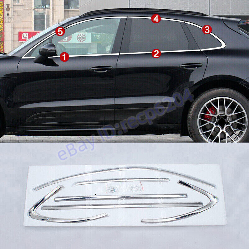 Chrome Steel Window Sill Moulding Strip Cover Trim 10x For Porsche Macan 2015-23