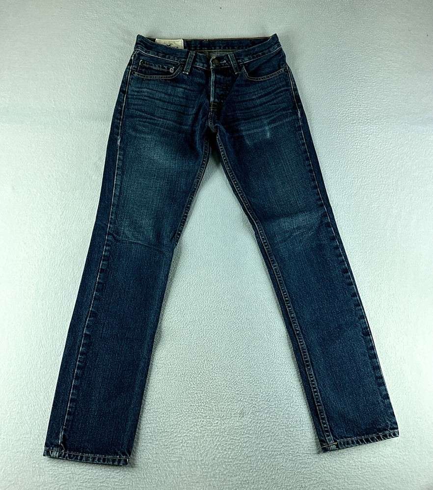 Hollister Mens Jeans Blue Tag Size 28x30 Button-Fly Skinny Denim