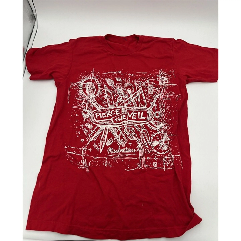 Retro Pierce The Veil Band Album Cotton Red Full Size Unisex Tee Shirt J819