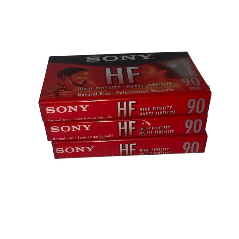 Sony HF Blank Audio Recordable Cassette Tapes 90 Minutes Lot Of 3 Sealed