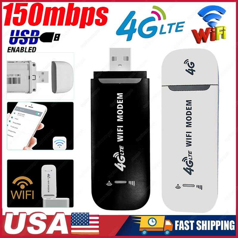 150Mbps 4G LTE WIFI USB Dongle Mobile Broadband Modem Sim Card Unlocked Wireless
