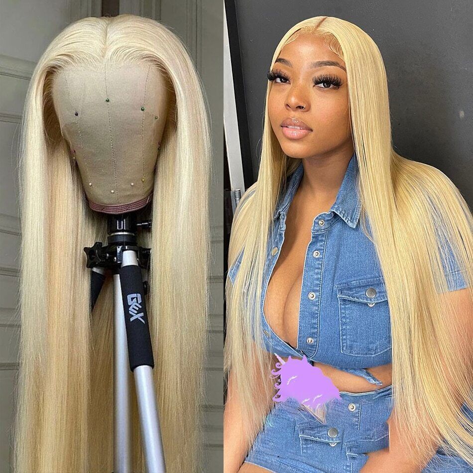 613 Blonde Straight HD Lace Front Wig with 4x4 Transparent Closure