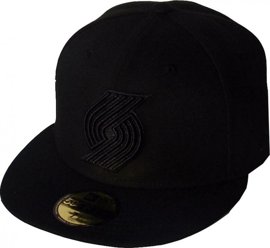 New Era Portland Trail Blazers Black On Black Cap 59Fifty Fitted Limited Edition