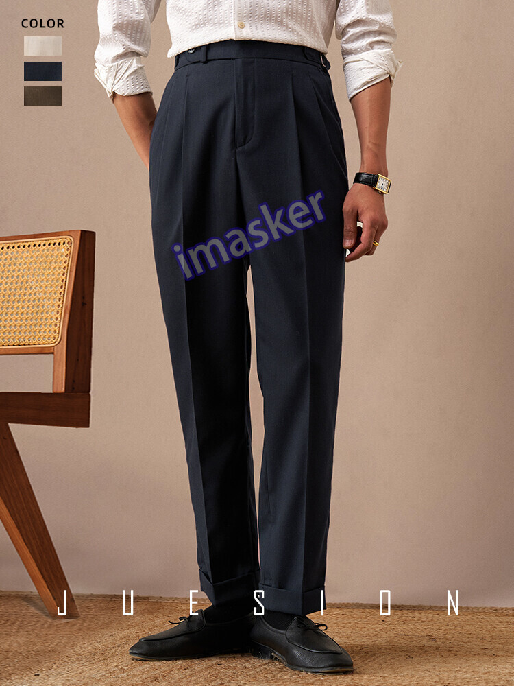 Men's Summer Linen Straight Leg Casual Suit Pants – Breathable & Stylish