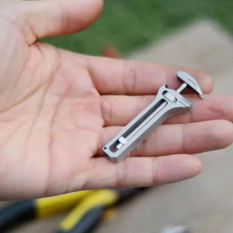 Compact Titanium Pocket Wrench Multitool for Fishing and Outdoor Use