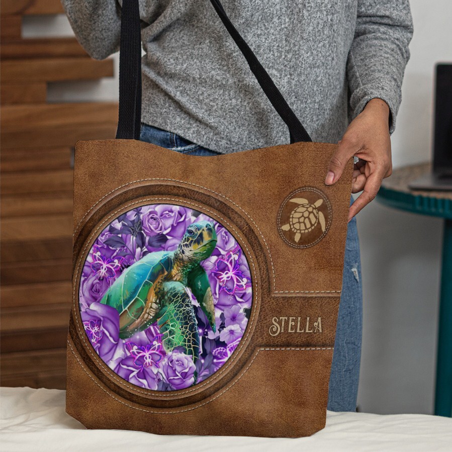Custom Turtle Lover Tote Bag - Personalized Handbag Gift for Turtle Enthusiasts-image