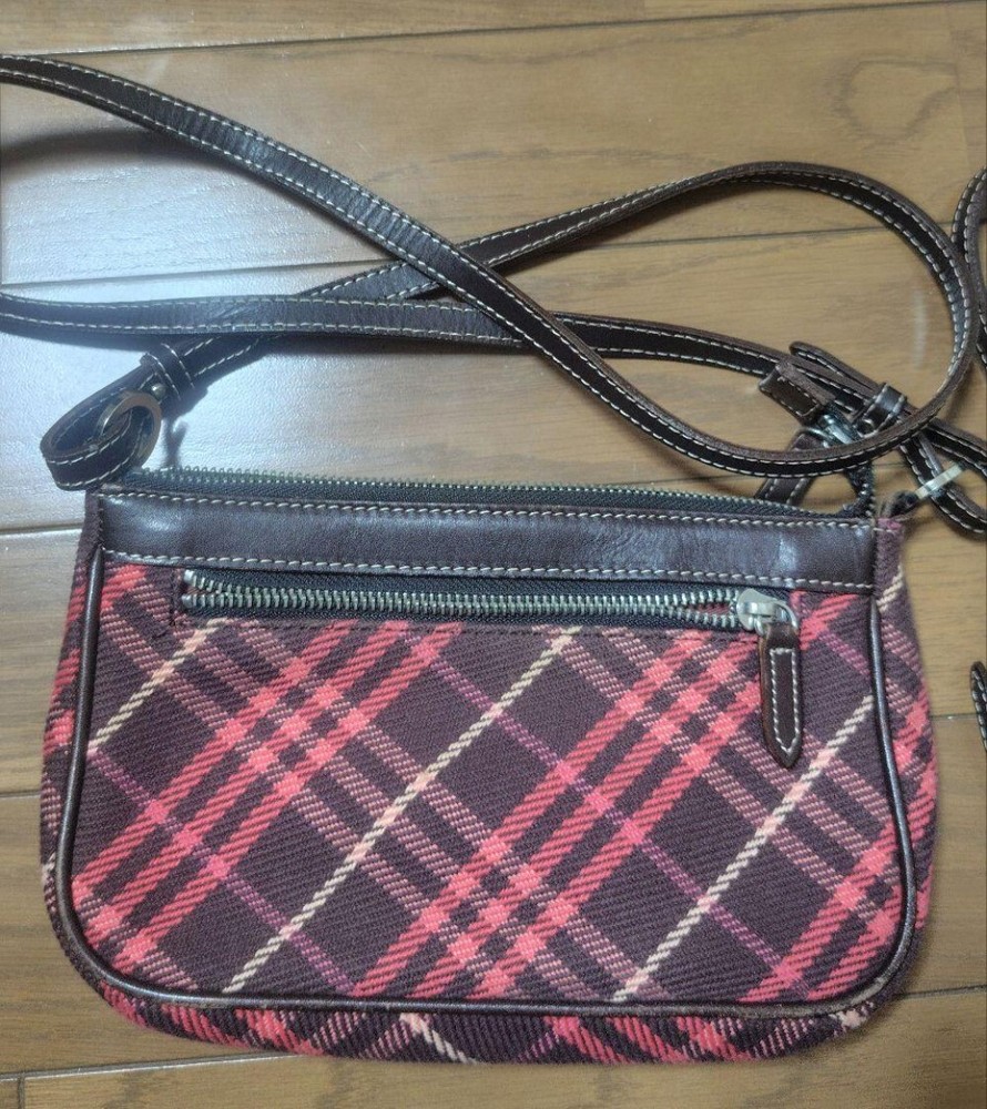 Burberry Shoulder Bag 2way Nova Check Canvas Red Authentic F1114653