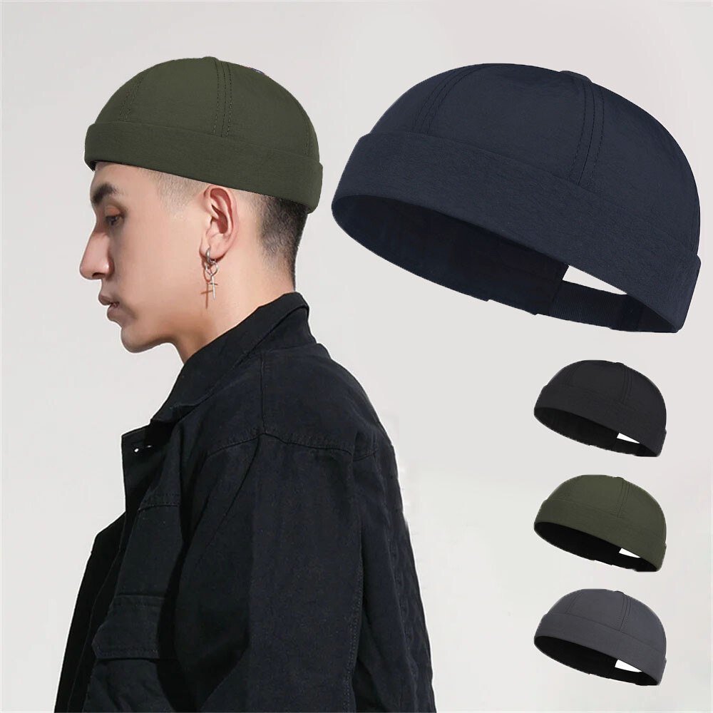 Quick Dry Brimless Beanie Docker Cap Skullcap for Men