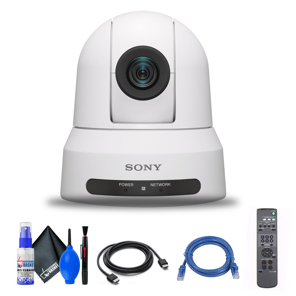 Sony SRG-X400 PTZ Camera (White) + Ethernet & HDMI Cables + Cleaning Set