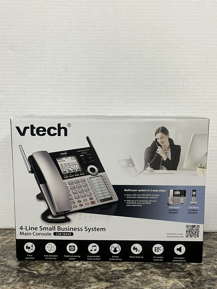 VTech CM18445 4-Line Expandable Business Phone with Answering System