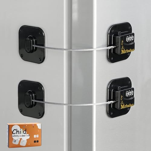 2 Pack Refrigerator Lock Fridge Locks for Kids Keyless Child Safety Cabinet L...