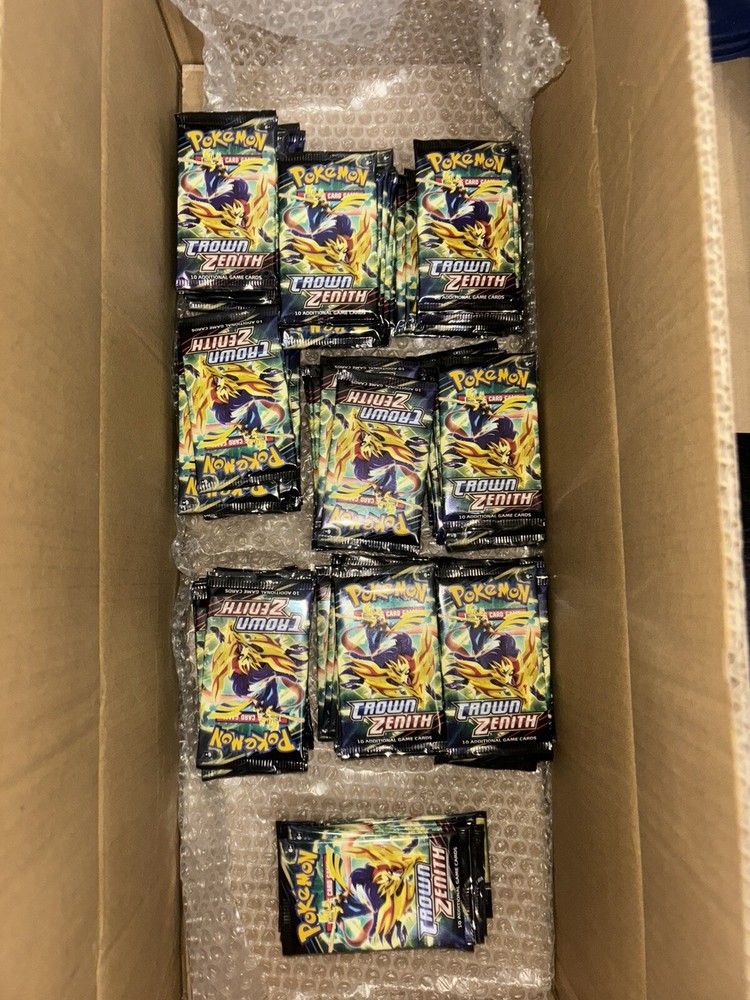 Crown Zenith 100 Booster Packs Pokemon TCG Factory Sealed x100