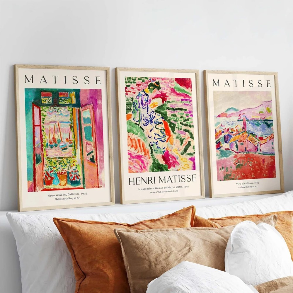 Henri Matisse Wall Art Prints Set of 3 Matisse Wall Decor Aesthetic Canvas Wa...