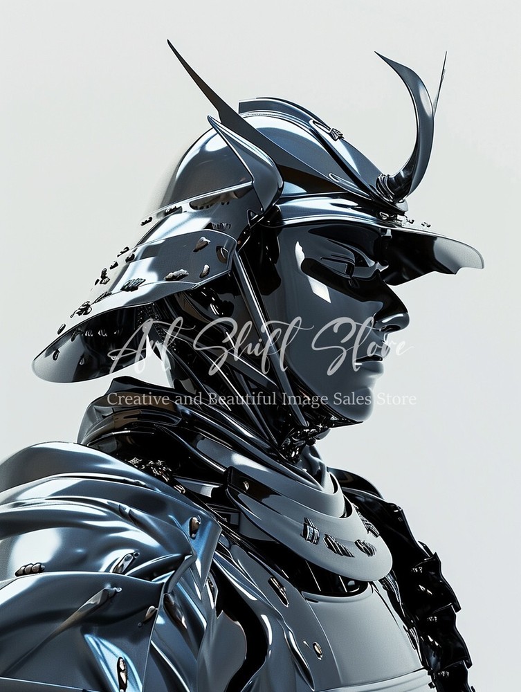 Samurai Digital Art AI Wallpaper Background for Desktop-image