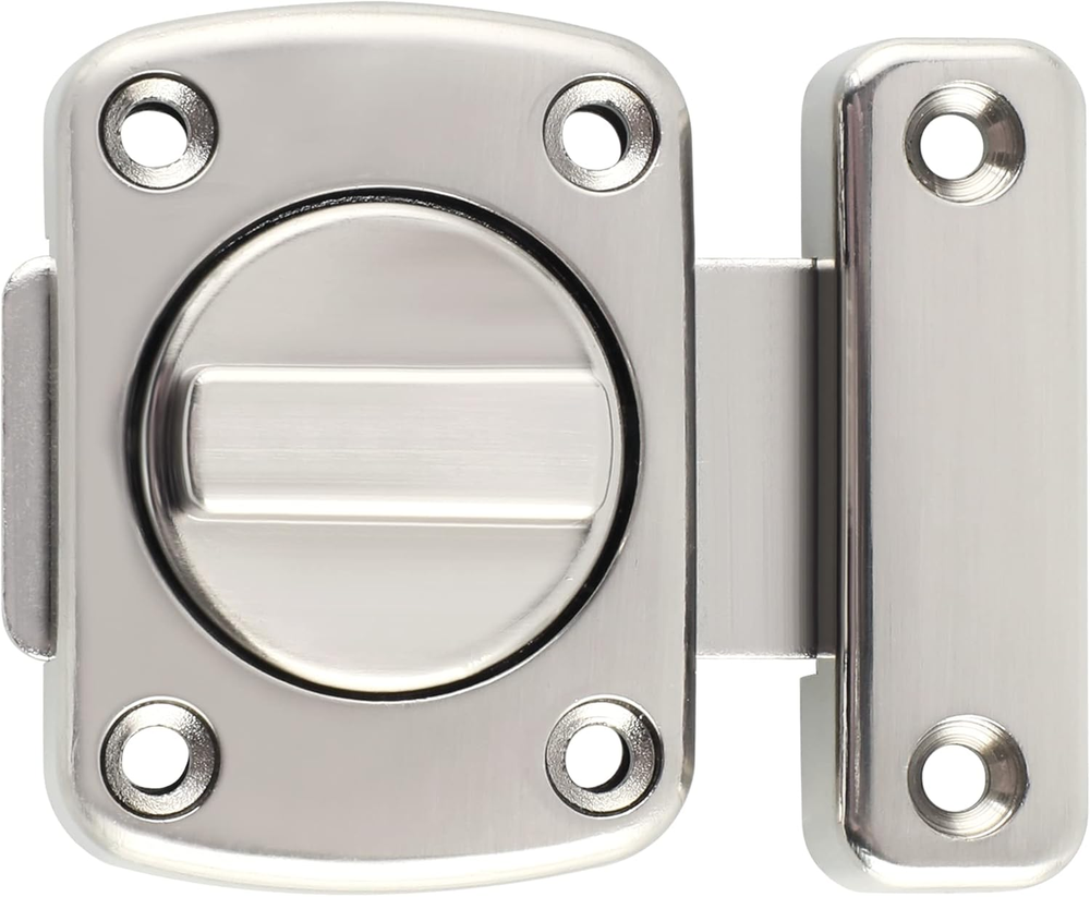Double-Sided Gate Latch with Slide Bolt, Brushed Finish Hardware