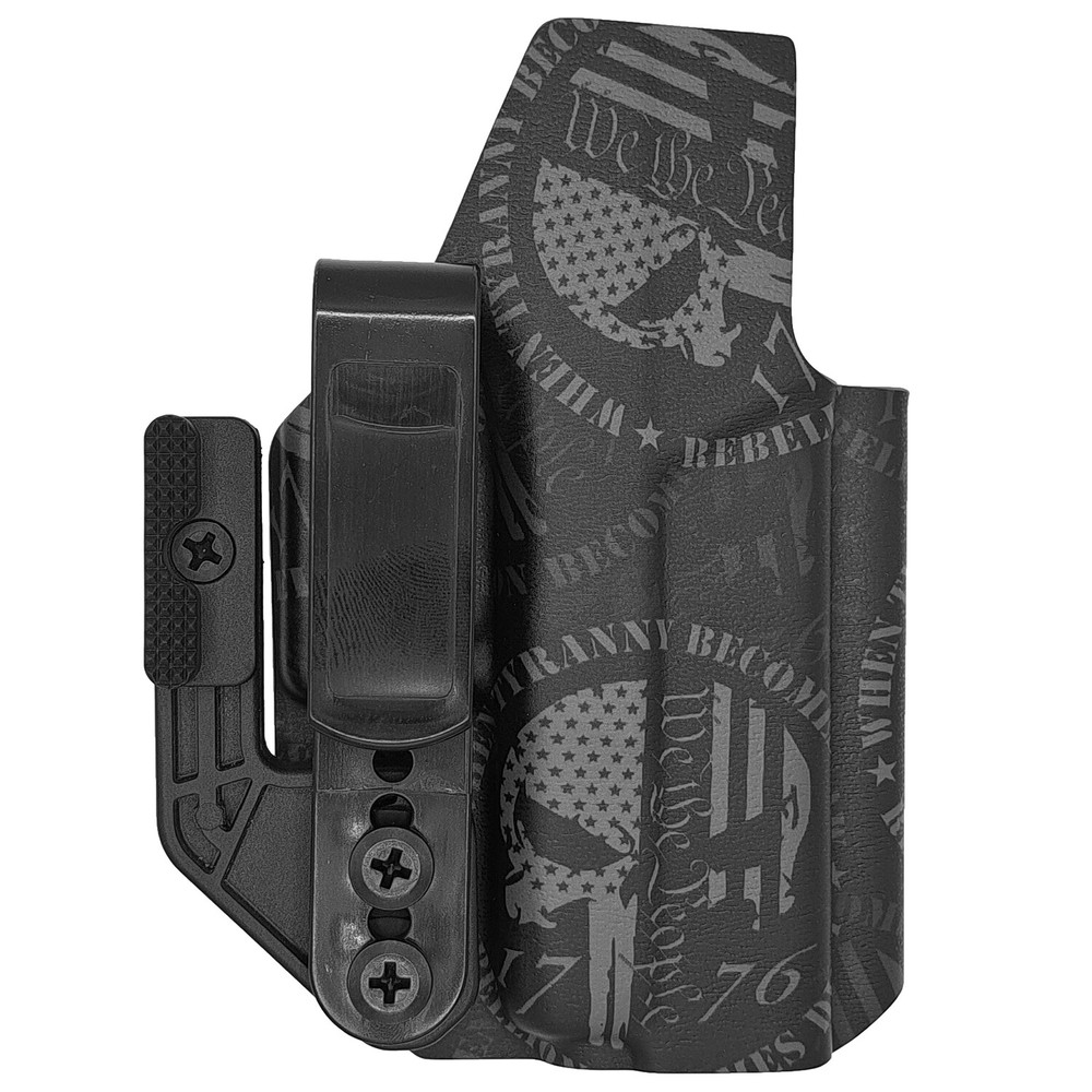 IWB Tuckable Holster For Glock 43/43X/MOS 2A Punisher Gray by GHC HOLSTERS