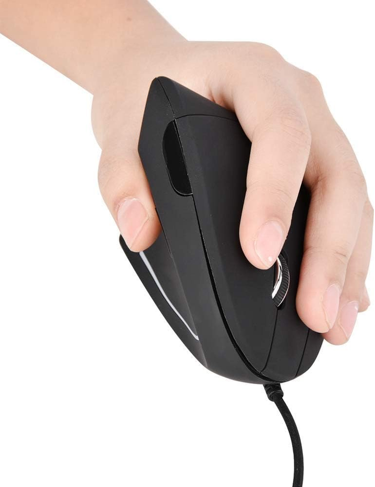 Left-Handed Ergonomic Vertical USB Mouse with Adjustable DPI