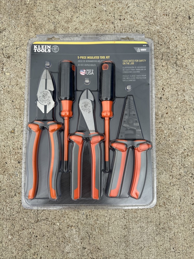 Klein Tools 1000V 5-Piece Insulated Tool Kit Safety Rated 9415R - USA MADE