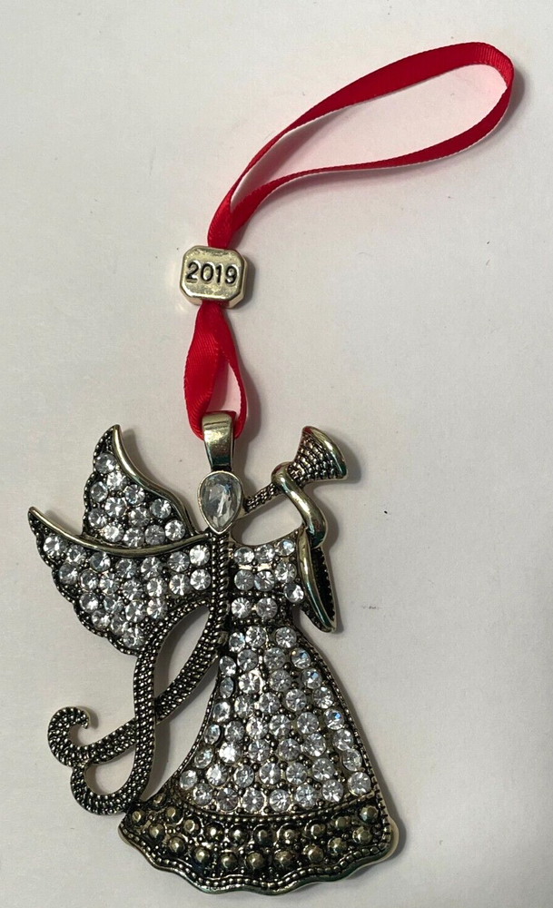 Monet Designer Rhinestone Angel Trumpet Christmas Tree Ornament