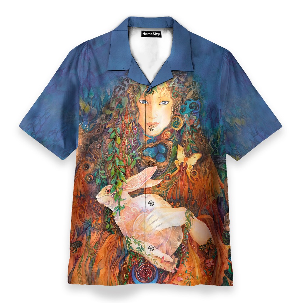 Ostara Easter Bunny Tropical Hawaiian Shirt Design