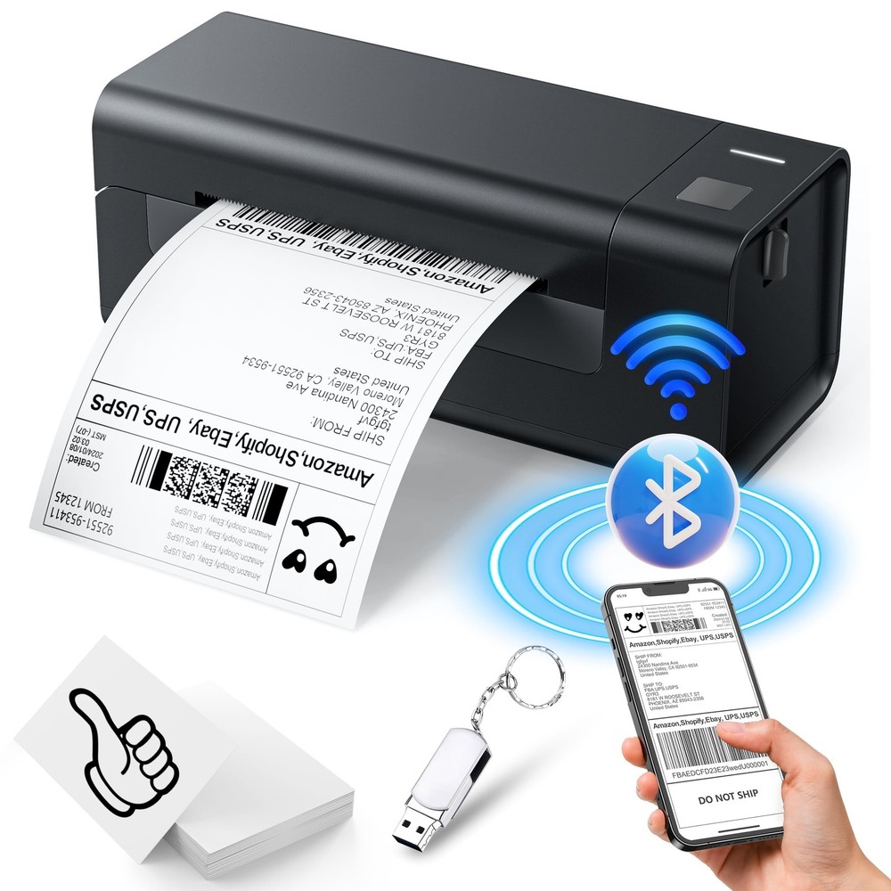 Bluetooth Thermal Label Printer 4x6 for Small Business Shipping Labels