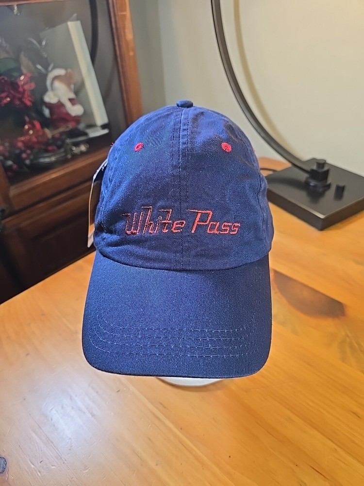 White Pass Canada Blue Strapback Hat British Columbia Mountain Cap T1