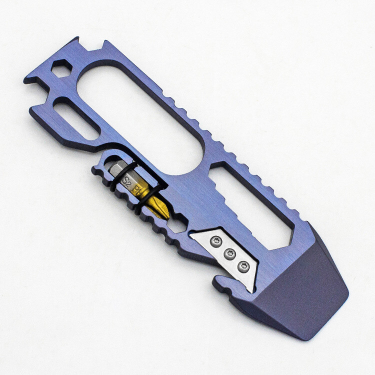 Titanium Alloy Universal Portable Multi-Tools Opener Pry Bar Car Keychain Knife