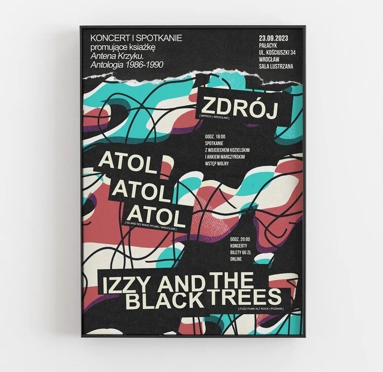 Original gigposter from concert and book promotion in Poland, music, punk