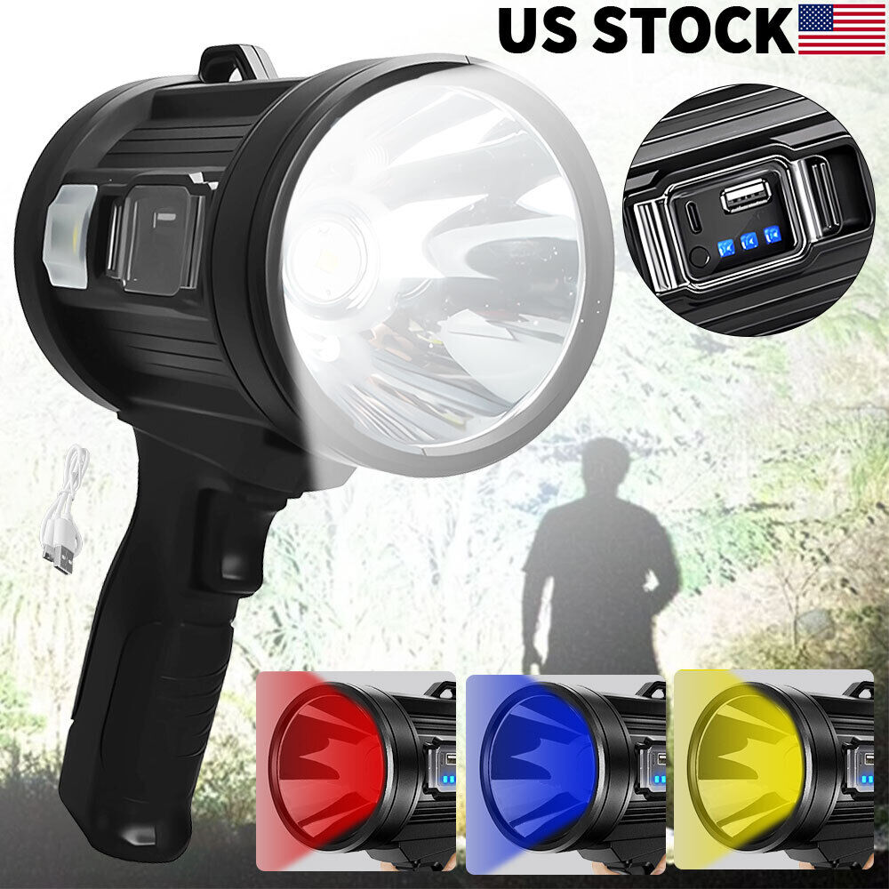 Rechargeable Spotlight Spot Lights Handheld 1000,000 lm Flashlight Lightweight