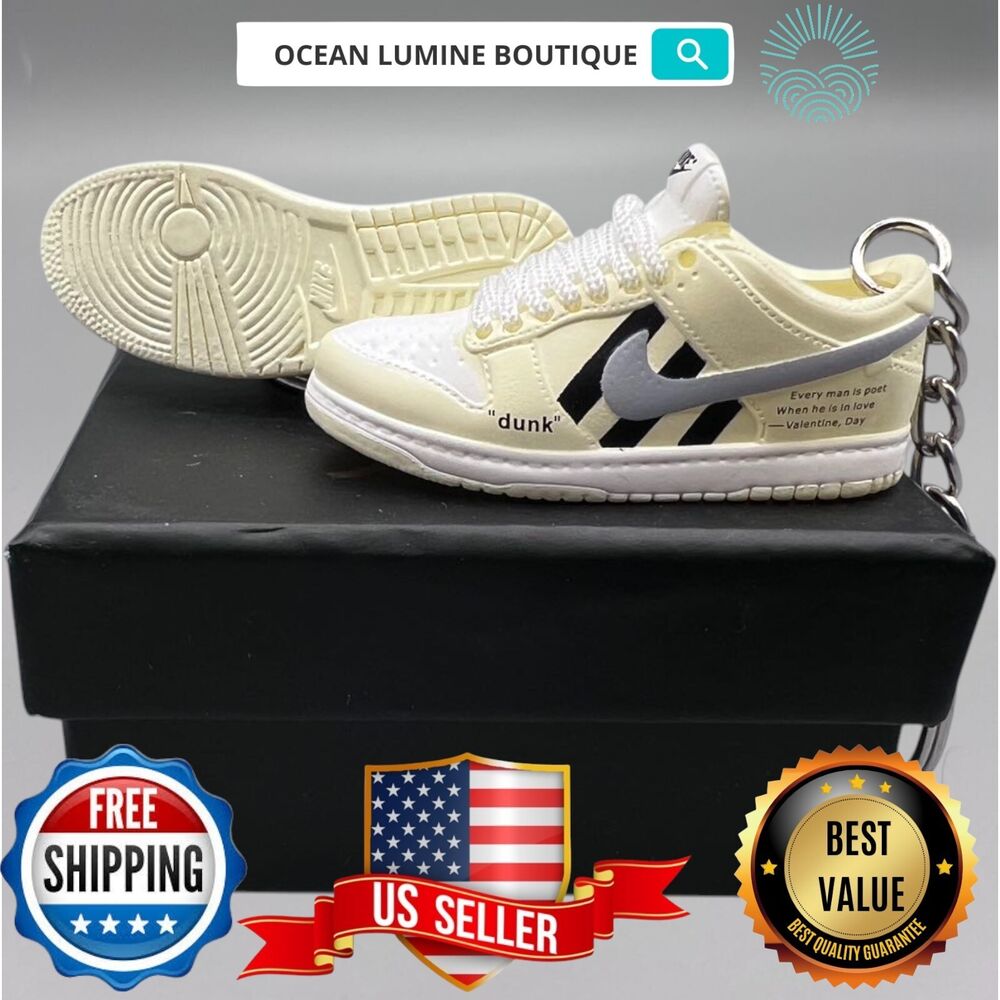 SB DUNK 3D Mini Sneaker Keychain, Jordan Sneaker Collectible, Box Options