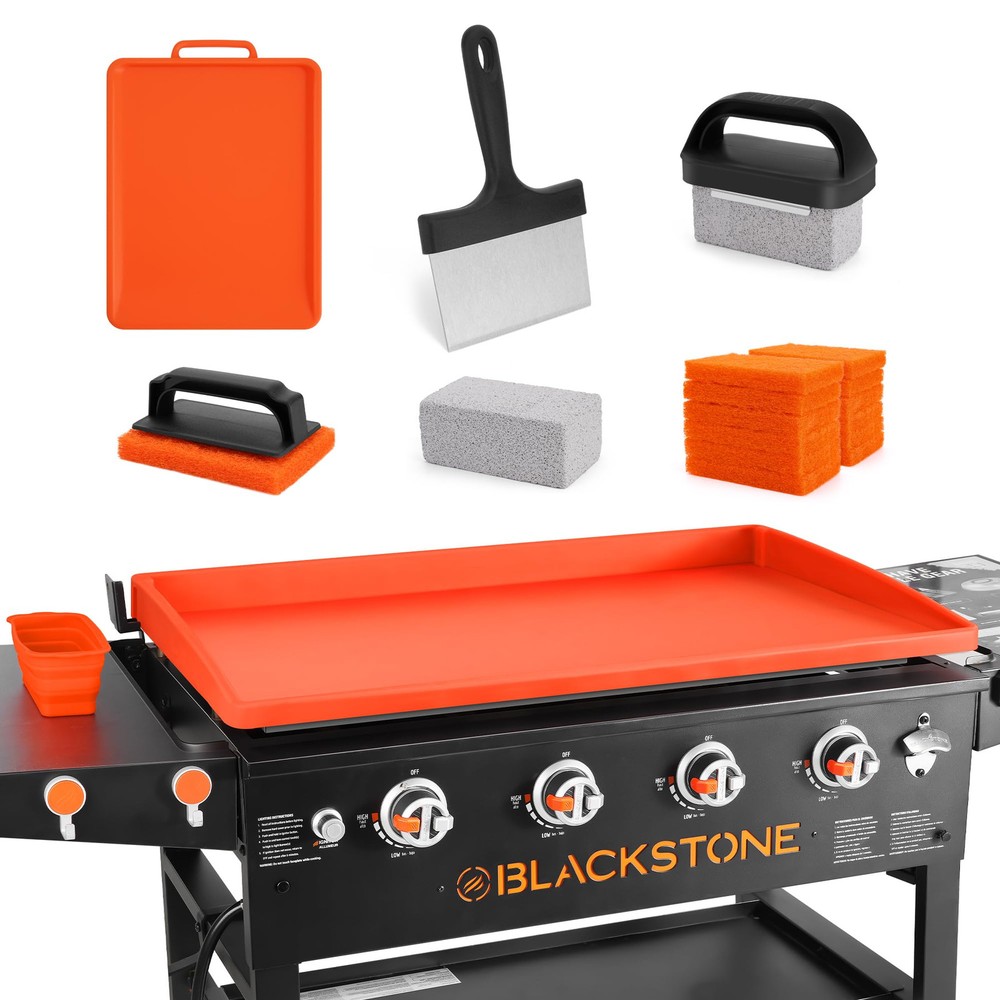 Upgraded Blackstone Griddle Cleaning Kit, with 36 Inch Silicone Griddle Mat, ...