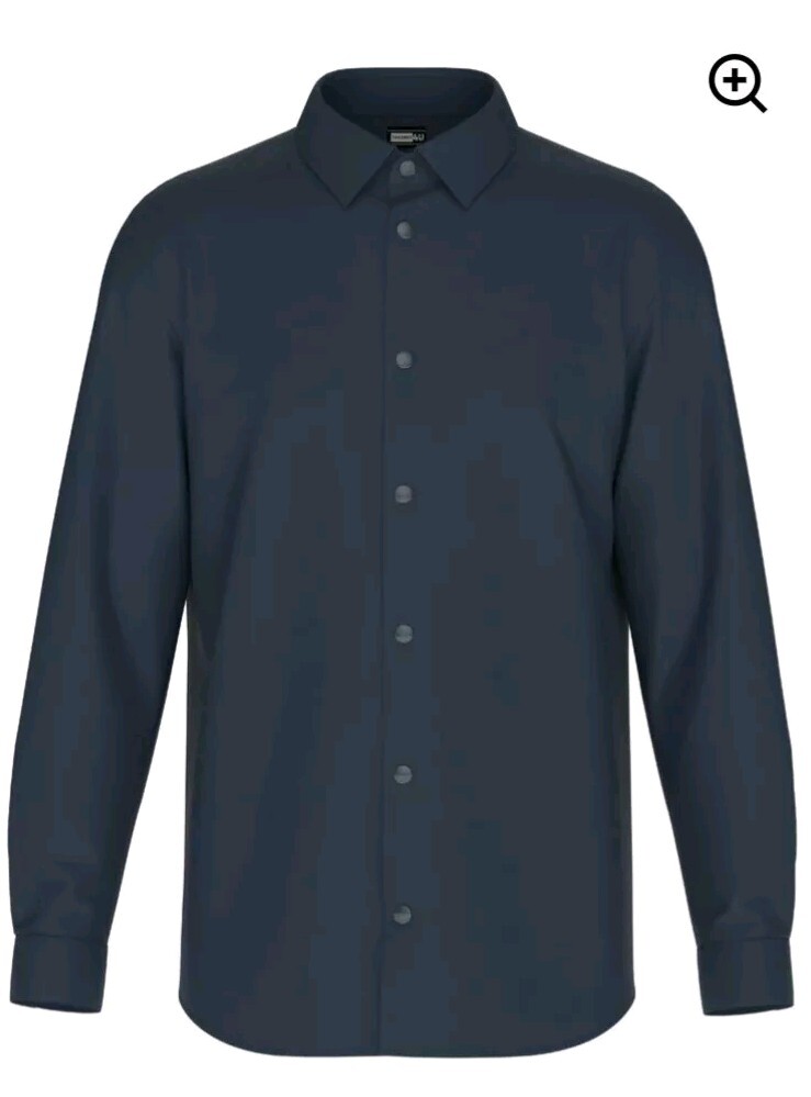 Tailored Midnight Blue Ice Long Sleeve Stretch Dress Casual Comfort Fit XL