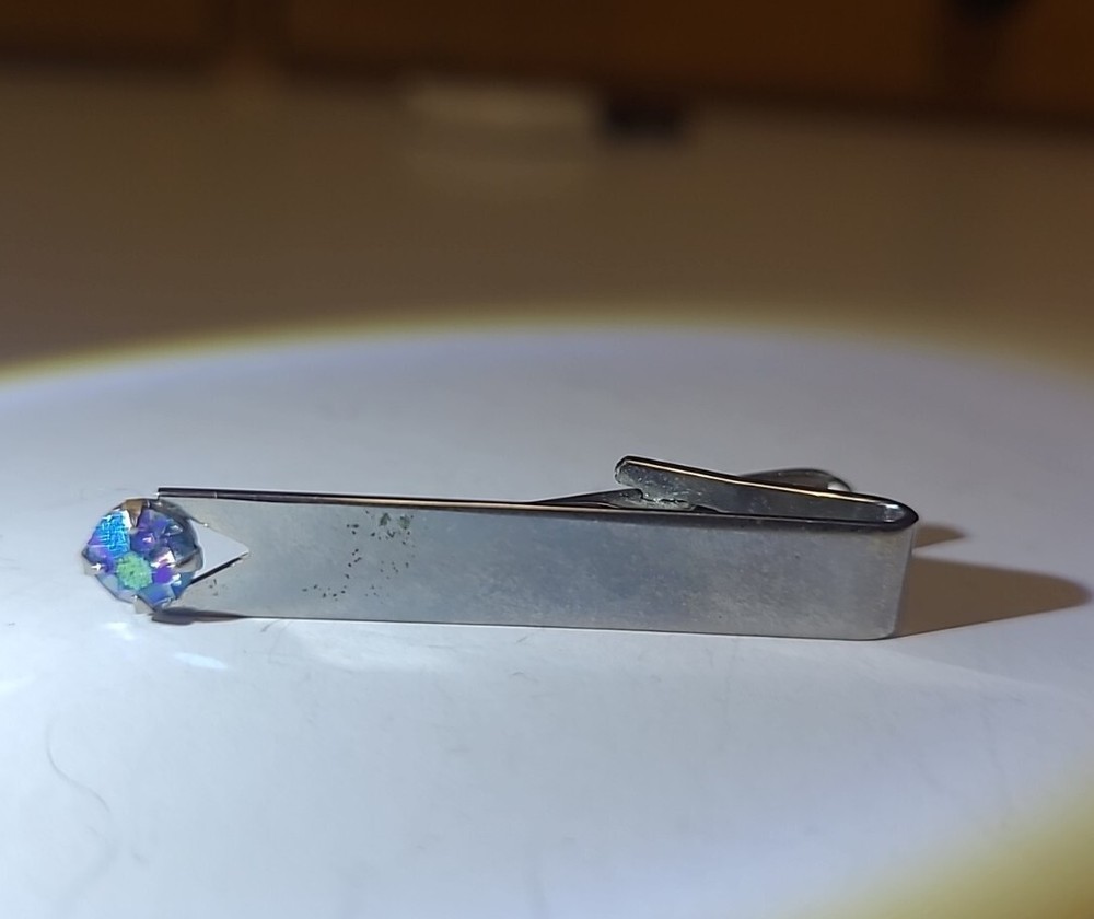 Vintage Silver Tone Tie Clip for Men Classic Accessory  