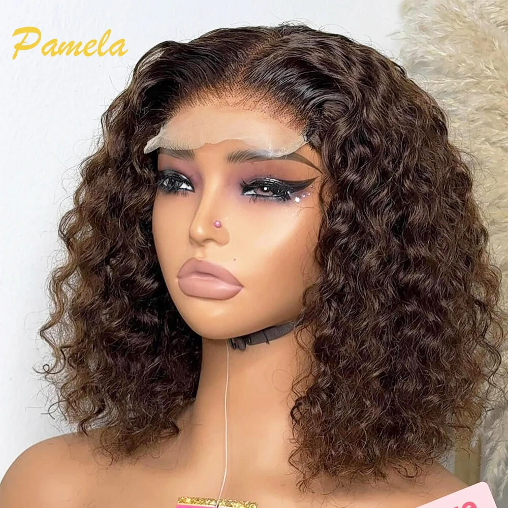 Ombre Blonde Curly Bob Wig HD Lace Front Human Hair Glueless
