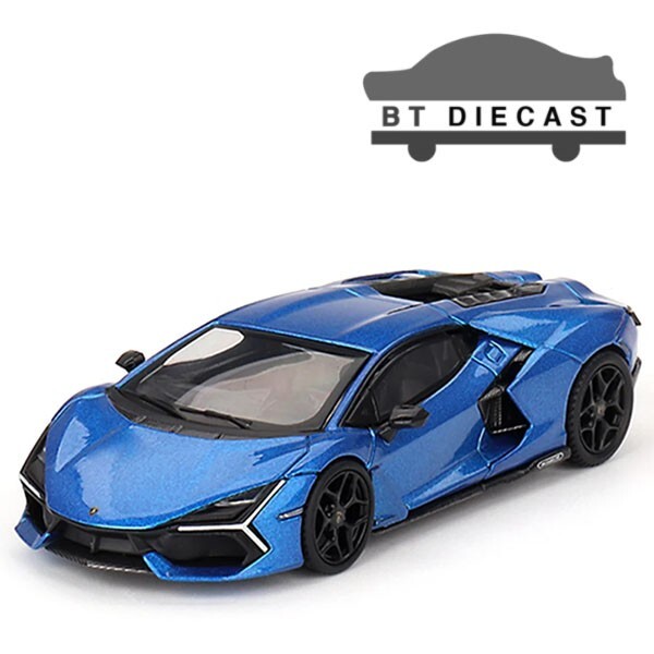 MINI GT LAMBORGHINI REVUELTO 1/64 DIECAST MODEL CAR BLU ELEOS BLUE MGT00748