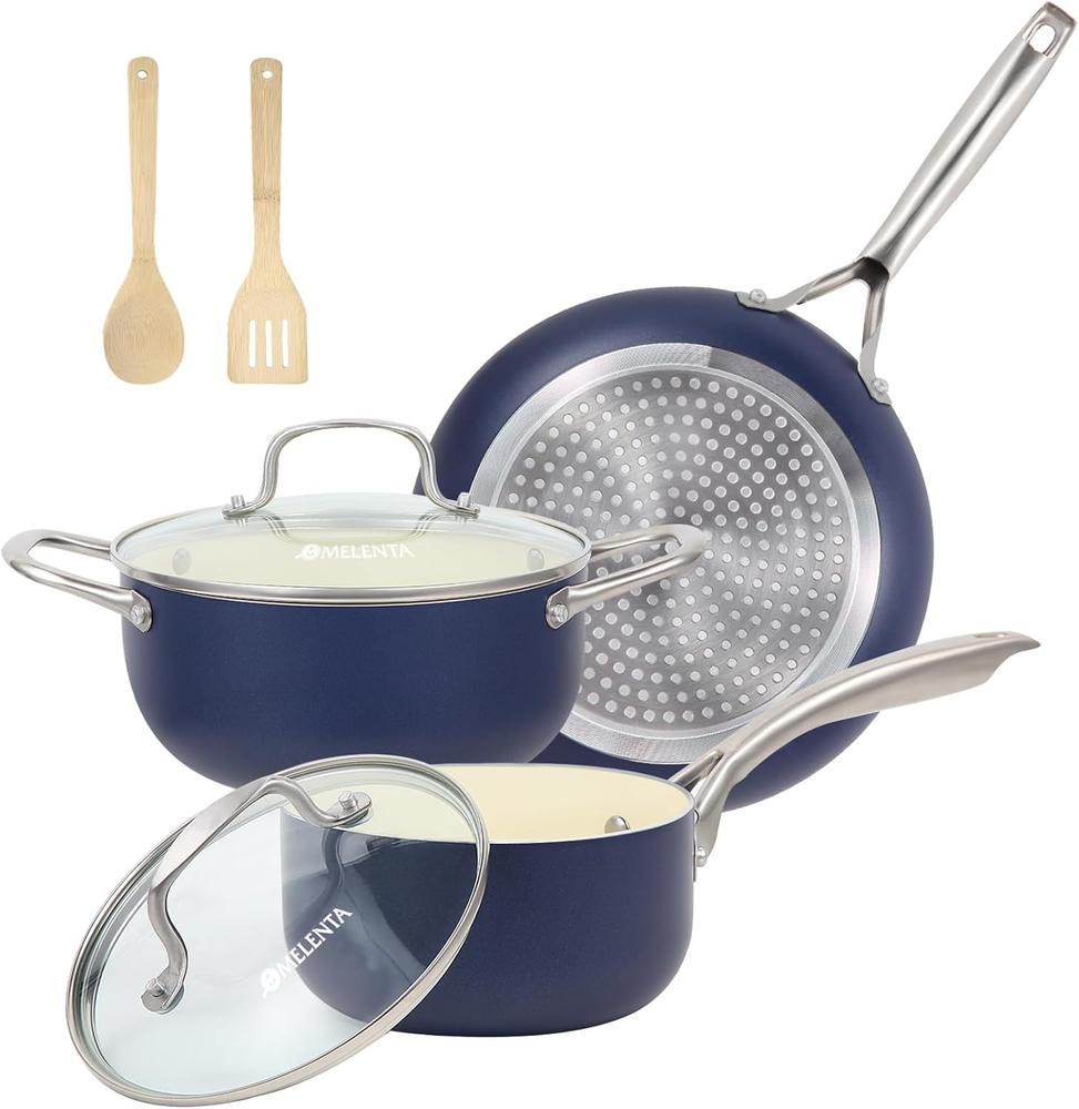 7-Piece Nonstick Ceramic Cookware Set for Induction Stoves