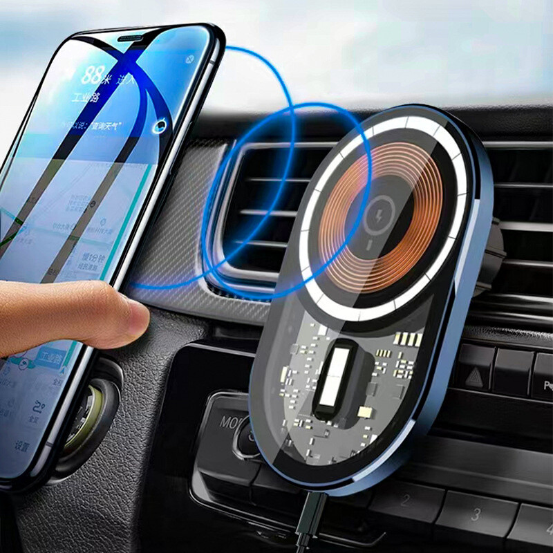 30W MagSafe Car Charger Mount for iPhone 16 15 14 Pro Fast Wireless Charging Holder