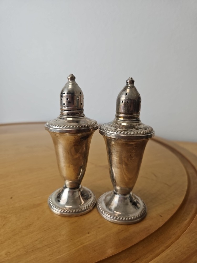 DUCHIN CREATIONS Weighted Sterling Silver Salt and Pepper Shakers with Glass Lining