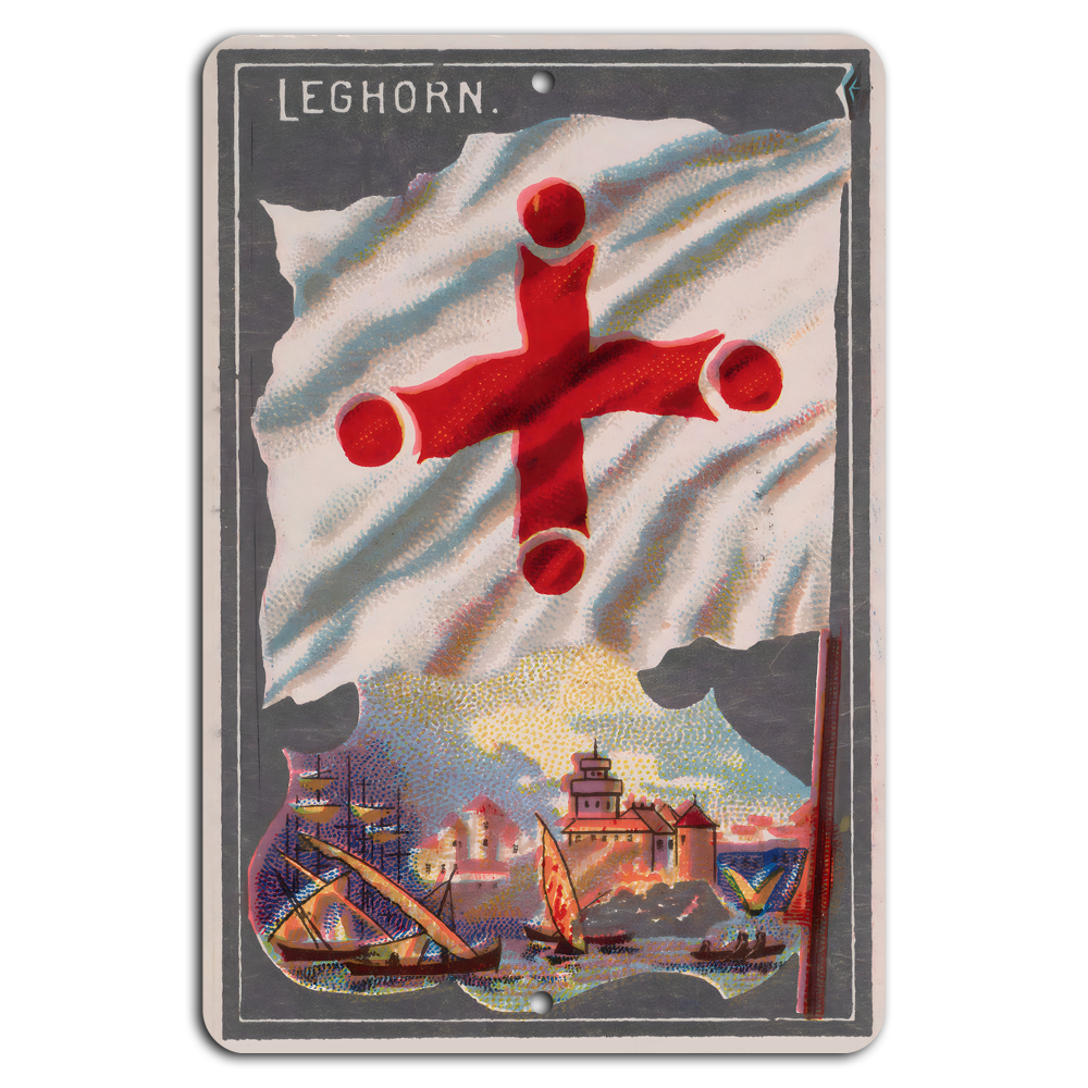 Leghorn's Legacy: Nautical Charm & Red Cross Flag
